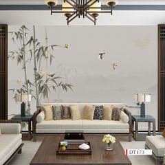 TRANH VẢI DÁN TƯỜNG 3D PHÒNG KHÁCH - TRANH HOA 3D | MÃ DT173