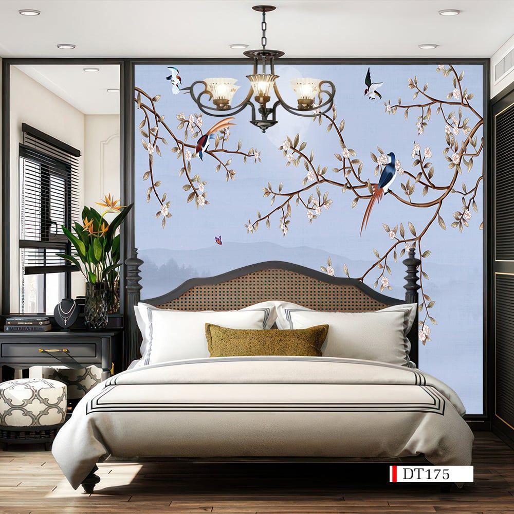 TRANH VẢI DÁN TƯỜNG 3D PHÒNG KHÁCH - TRANH HOA 3D | MÃ DT175
