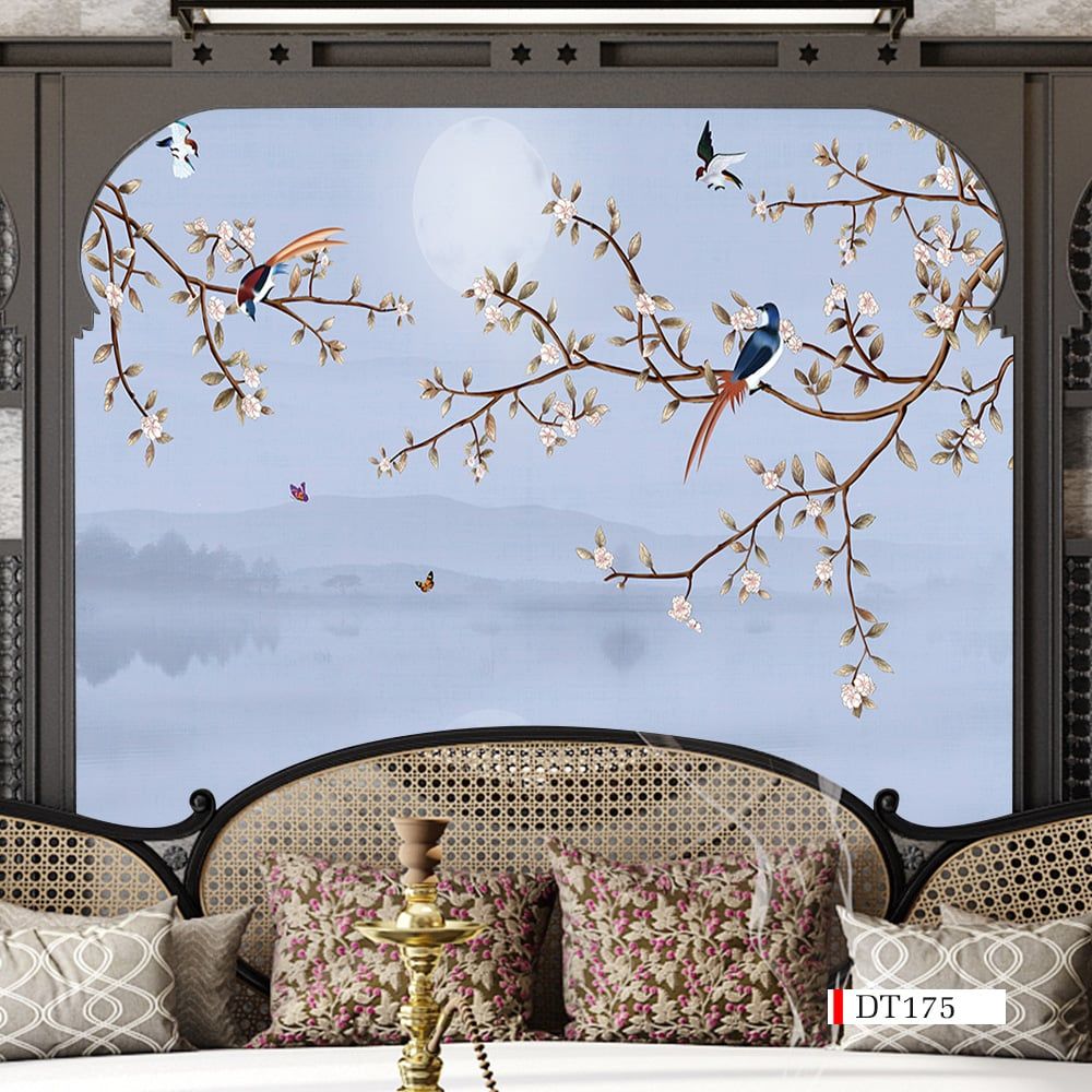 TRANH VẢI DÁN TƯỜNG 3D PHÒNG KHÁCH - TRANH HOA 3D | MÃ DT175