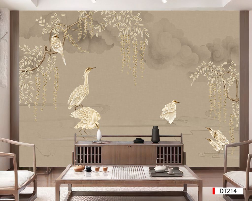 BST28 - TRANH DÁN TƯỜNG 3D - TRANG TRÍ PHÒNG NGỦ - CHỦ ĐỀ INDOCHINE ĐÔNG DƯƠNG - KHỔ LỚN