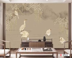 BST28 - TRANH DÁN TƯỜNG 3D - TRANG TRÍ PHÒNG NGỦ - CHỦ ĐỀ INDOCHINE ĐÔNG DƯƠNG - KHỔ LỚN