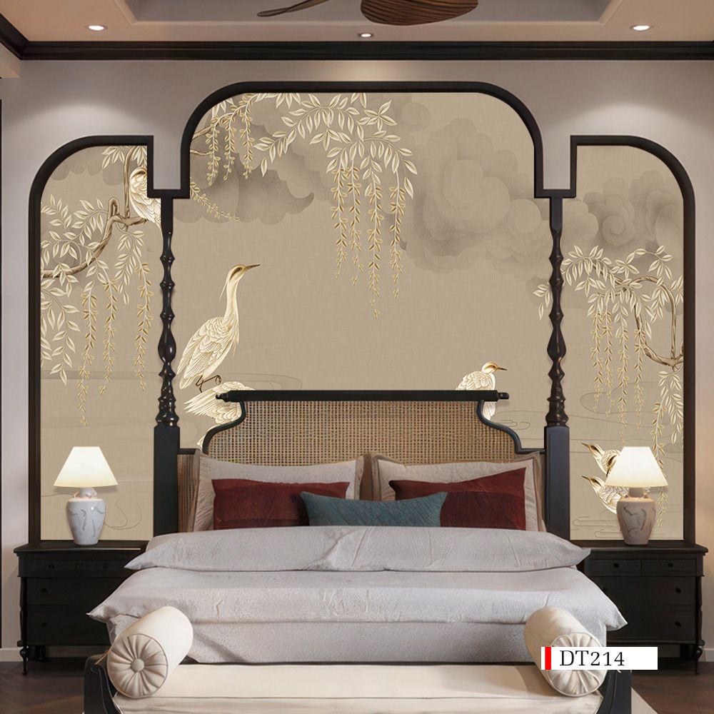 TRANH VẢI DÁN TƯỜNG 3D PHÒNG KHÁCH - TRANH HOA 3D | MÃ DT214