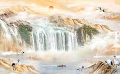 TRANH PVC ỐP TƯỜNG - VÁCH TRANG TRÍ TIVI PHÒNG KHÁCH - TRANH VÂN ĐÁ PHONG CẢNH | MÃ DT245