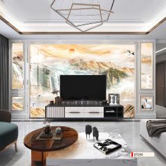 TRANH PVC ỐP TƯỜNG - VÁCH TRANG TRÍ TIVI PHÒNG KHÁCH - TRANH VÂN ĐÁ PHONG CẢNH | MÃ DT245