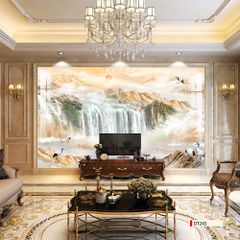 TRANH PVC ỐP TƯỜNG - VÁCH TRANG TRÍ TIVI PHÒNG KHÁCH - TRANH VÂN ĐÁ PHONG CẢNH | MÃ DT245