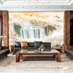 TRANH PVC ỐP TƯỜNG - VÁCH TRANG TRÍ TIVI PHÒNG KHÁCH - TRANH VÂN ĐÁ PHONG CẢNH | MÃ DT245