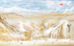 TRANH PVC ỐP TƯỜNG - VÁCH TRANG TRÍ TIVI PHÒNG KHÁCH - TRANH VÂN ĐÁ PHONG CẢNH | MÃ DT247