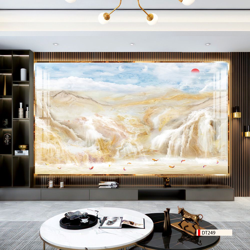 TRANH PVC ỐP TƯỜNG - VÁCH TRANG TRÍ TIVI PHÒNG KHÁCH - TRANH VÂN ĐÁ PHONG CẢNH | MÃ DT247