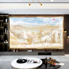 TRANH PVC ỐP TƯỜNG - VÁCH TRANG TRÍ TIVI PHÒNG KHÁCH - TRANH VÂN ĐÁ PHONG CẢNH | MÃ DT247