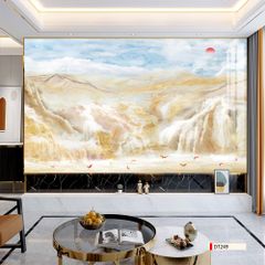 TRANH PVC ỐP TƯỜNG - VÁCH TRANG TRÍ TIVI PHÒNG KHÁCH - TRANH VÂN ĐÁ PHONG CẢNH | MÃ DT247