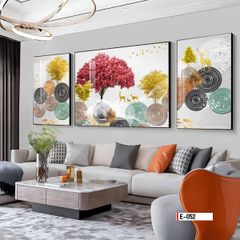 TRANH TREO TƯỜNG PHÒNG KHÁCH - TRANH HƯƠU TÀI LỘC GHÉP BỘ 3 BỨC | MÃ T2HD45
