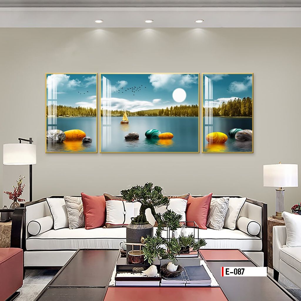 TRANH TREO TƯỜNG PHÒNG KHÁCH - TRANH PHONG CẢNH GHÉP BỘ 3 BỨC | MÃ E-087