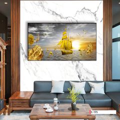 TRANH TREO TƯỜNG PHÒNG KHÁCH - TRANH THUẬN BUỒM XUÔI GIÓ KHỔ LỚN | MÃ E-195
