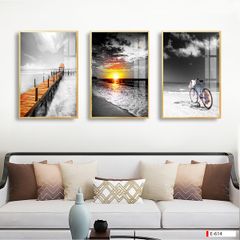 TRANH TREO PHÒNG KHÁCH GHÉP BỘ 3 BỨC - TRANH PHONG CẢNH THIÊN NHIÊN | MÃ E-614