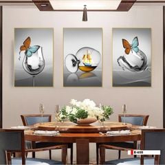 TRANH TREO TƯỜNG PHÒNG ĂN - TRANH TĨNH VẬT GHÉP BỘ 3 BỨC | MÃ E-655