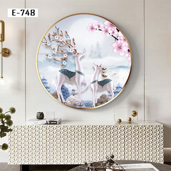 TRANH DECOR NỘI THẤT - TRANH TRÒN - TRANH LỤC GIÁC | MÃ E-748