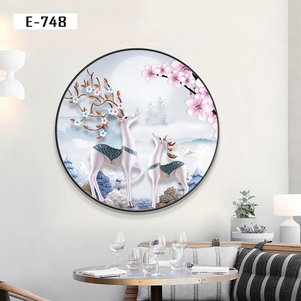 TRANH DECOR NỘI THẤT - TRANH TRÒN - TRANH LỤC GIÁC | MÃ E-748