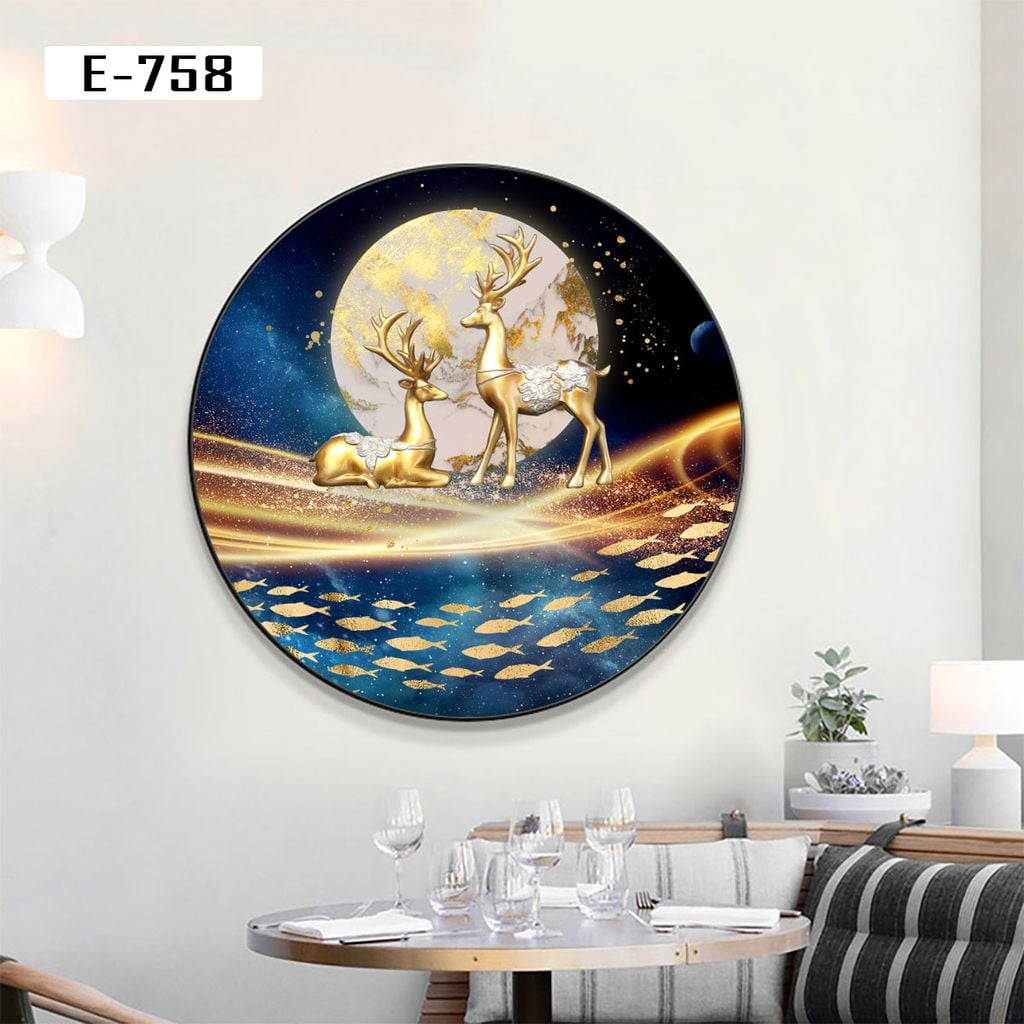 TRANH DECOR NỘI THẤT - TRANH TRÒN - TRANH LỤC GIÁC | MÃ E-758