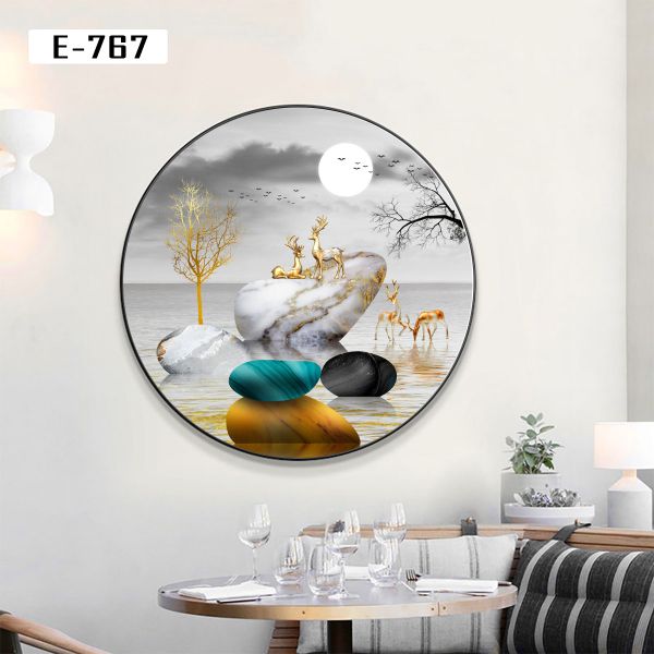 TRANH DECOR NỘI THẤT - TRANH TRÒN - TRANH LỤC GIÁC | MÃ E-767