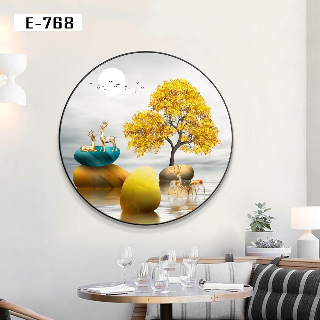 TRANH DECOR NỘI THẤT - TRANH TRÒN - TRANH LỤC GIÁC | MÃ E-767