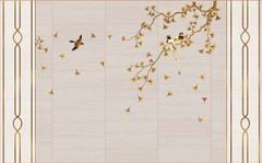 TRANH VẢI DÁN TƯỜNG 3D PHÒNG KHÁCH - TRANH HOA 3D | MÃ EF-020