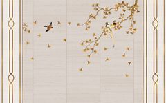 TRANH VẢI DÁN TƯỜNG 3D PHÒNG KHÁCH - TRANH HOA 3D | MÃ EF-020