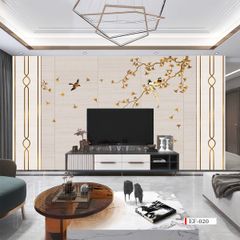 TRANH VẢI DÁN TƯỜNG 3D PHÒNG KHÁCH - TRANH HOA 3D | MÃ EF-020