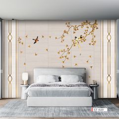 TRANH VẢI DÁN TƯỜNG 3D PHÒNG KHÁCH - TRANH HOA 3D | MÃ EF-020