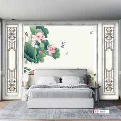 TRANH VẢI DÁN TƯỜNG 3D PHÒNG KHÁCH - TRANH HOA 3D | MÃ EF-046