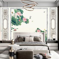 TRANH VẢI DÁN TƯỜNG 3D PHÒNG KHÁCH - TRANH HOA 3D | MÃ EF-046