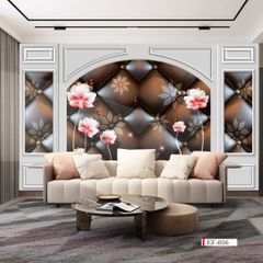 TRANH VẢI DÁN TƯỜNG 3D PHÒNG KHÁCH - TRANH HOA 3D | MÃ EF-056