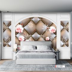 TRANH VẢI DÁN TƯỜNG 3D PHÒNG KHÁCH - TRANH HOA 3D | MÃ EF-056