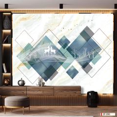 TRANH VẢI DÁN TƯỜNG 3D PHÒNG KHÁCH - TRANH DÁN TƯỜNG HIỆN ĐẠI | EF-090