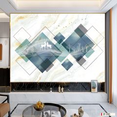 TRANH VẢI DÁN TƯỜNG 3D PHÒNG KHÁCH - TRANH DÁN TƯỜNG HIỆN ĐẠI | EF-090