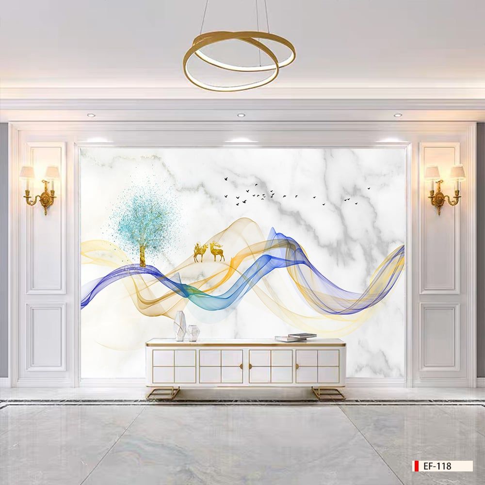 BST160 - TẤM ỐP VÂN ĐÁ HIỆN ĐẠI KẾT HỢP - VÁCH TIVI, PHÒNG KHÁCH