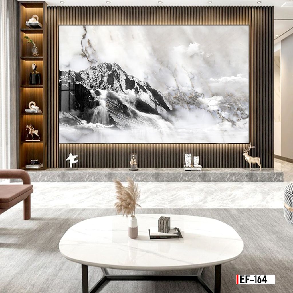 TRANH PVC ỐP TƯỜNG - VÁCH TRANG TRÍ TIVI PHÒNG KHÁCH - TRANH VÂN ĐÁ PHONG CẢNH | MÃ EF-164
