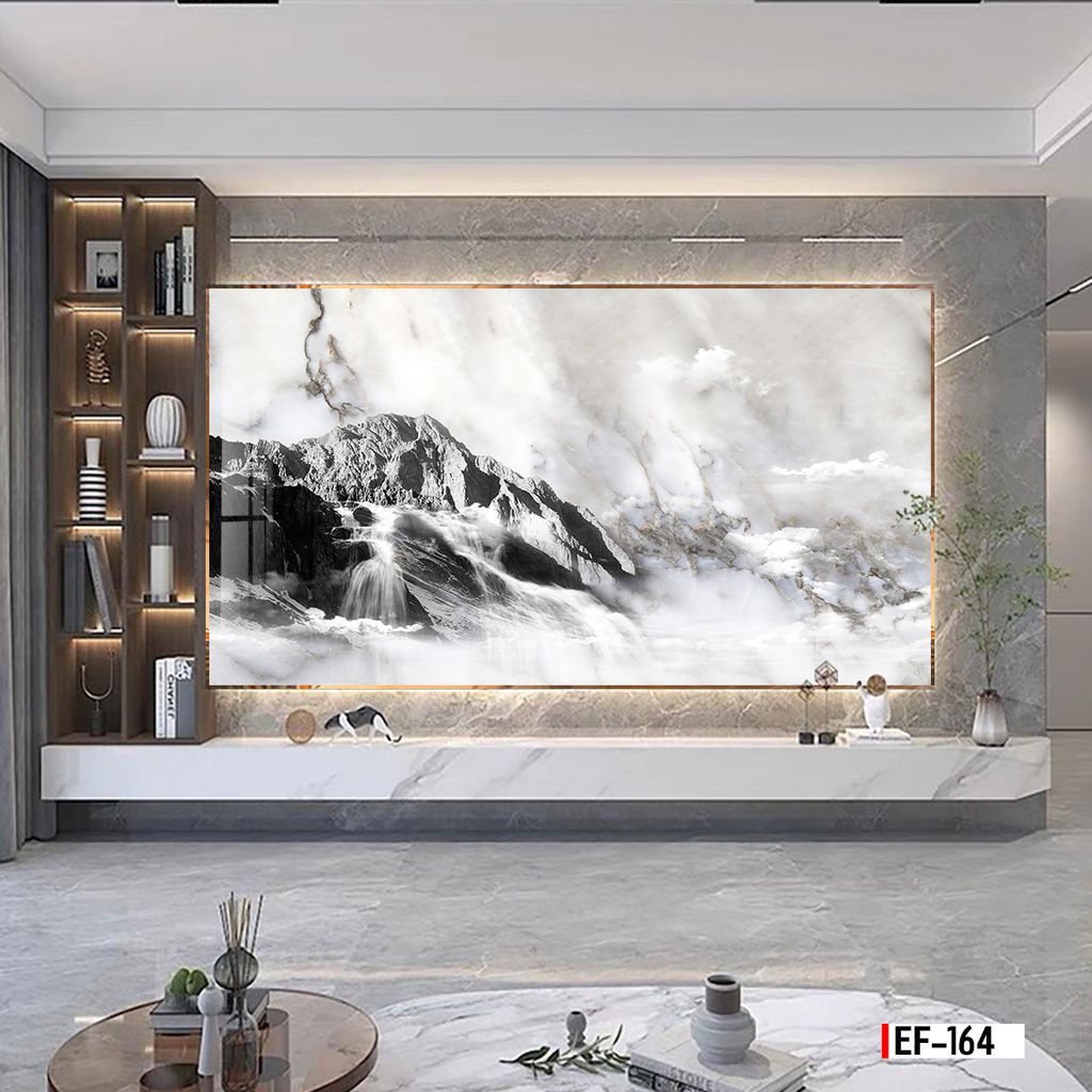 TRANH PVC ỐP TƯỜNG - VÁCH TRANG TRÍ TIVI PHÒNG KHÁCH - TRANH VÂN ĐÁ PHONG CẢNH | MÃ EF-164