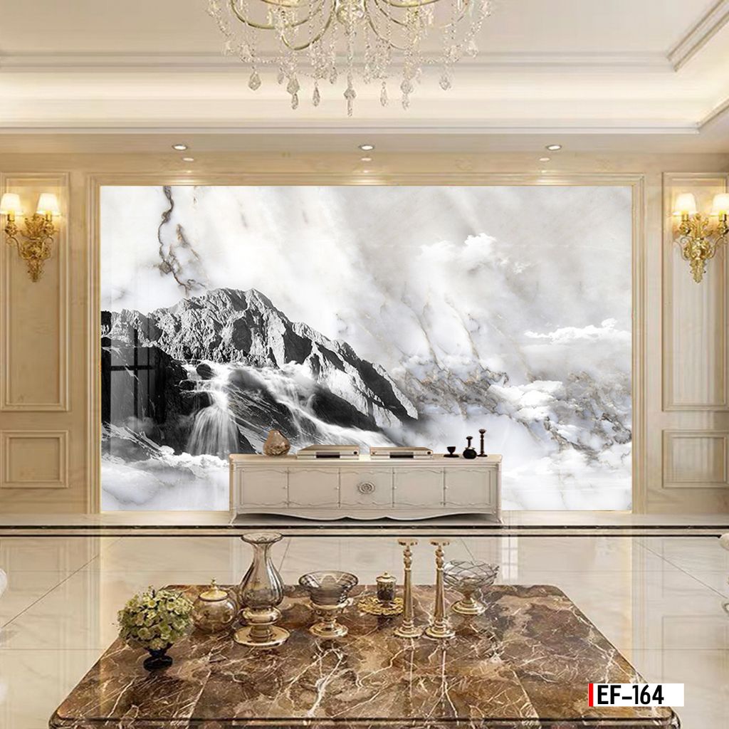 TRANH PVC ỐP TƯỜNG - VÁCH TRANG TRÍ TIVI PHÒNG KHÁCH - TRANH VÂN ĐÁ PHONG CẢNH | MÃ EF-164