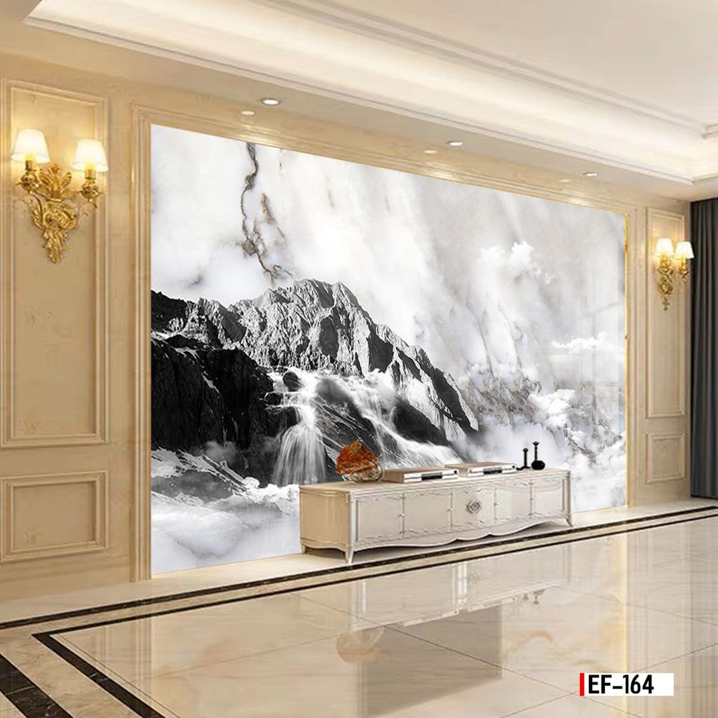 TRANH PVC ỐP TƯỜNG - VÁCH TRANG TRÍ TIVI PHÒNG KHÁCH - TRANH VÂN ĐÁ PHONG CẢNH | MÃ EF-164