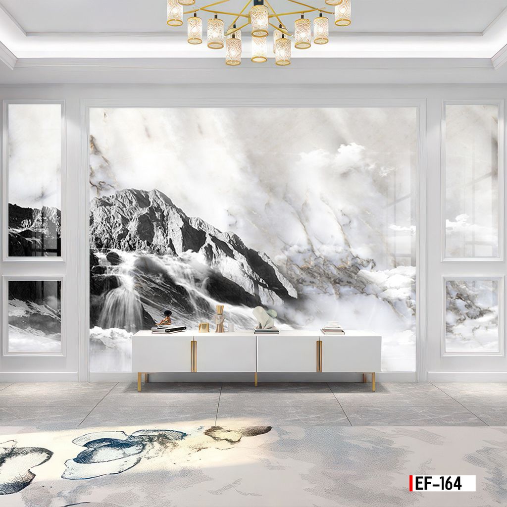 TRANH PVC ỐP TƯỜNG - VÁCH TRANG TRÍ TIVI PHÒNG KHÁCH - TRANH VÂN ĐÁ PHONG CẢNH | MÃ EF-164