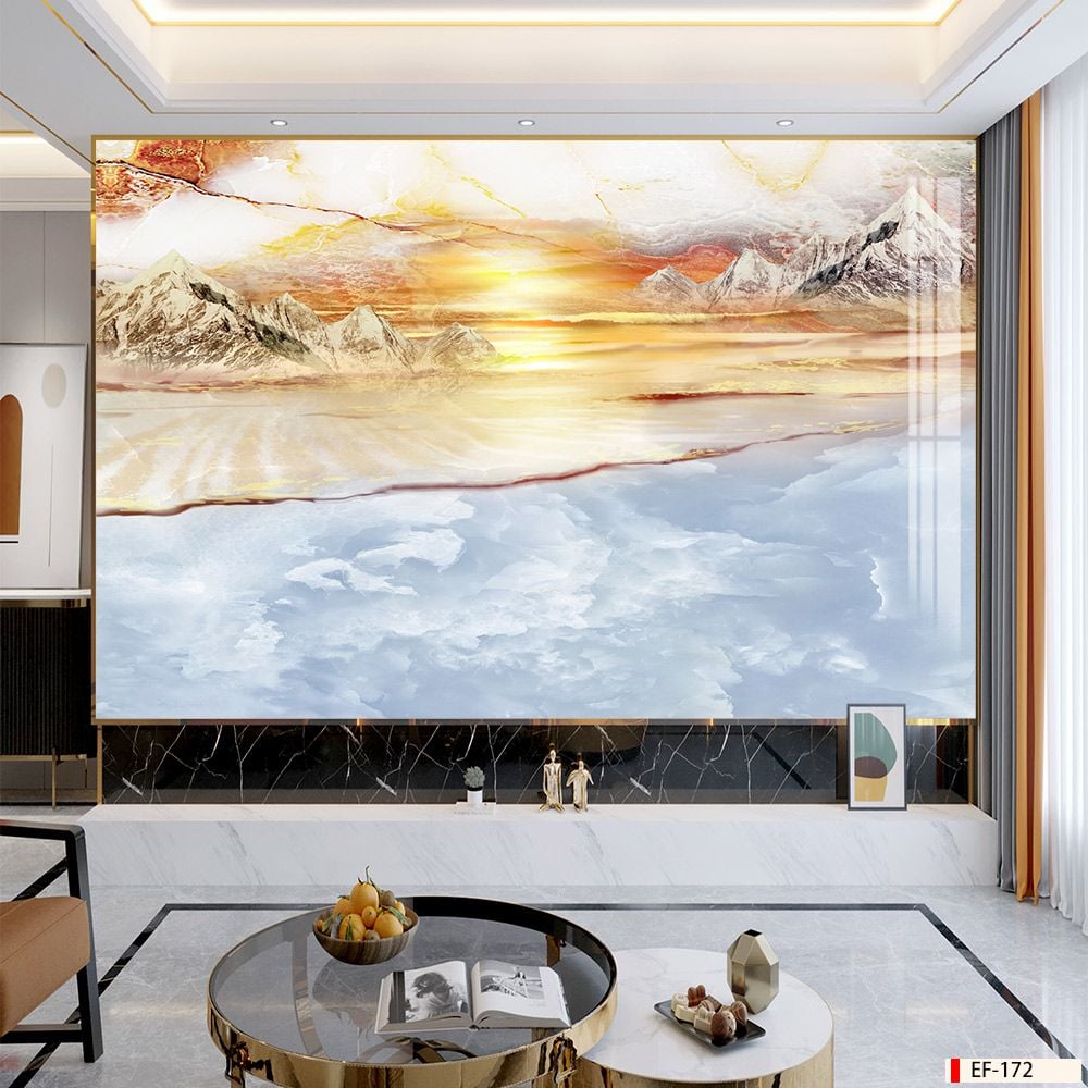 TRANH PVC ỐP TƯỜNG - VÁCH TRANG TRÍ PHÒNG KHÁCH - TRANH VÂN ĐÁ PHONG CẢNH | MÃ EF-172