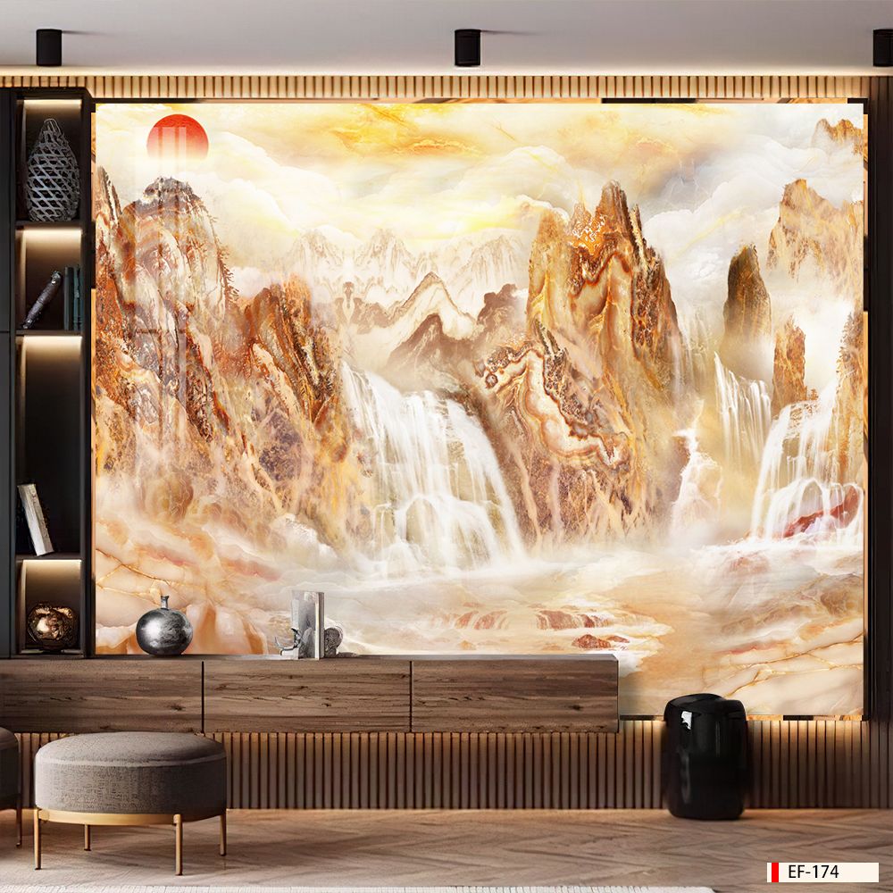 TRANH PVC ỐP TƯỜNG - VÁCH TRANG TRÍ PHÒNG KHÁCH - TRANH VÂN ĐÁ PHONG CẢNH | MÃ EF-174