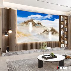 TRANH PVC ỐP TƯỜNG - VÁCH TRANG TRÍ TIVI PHÒNG KHÁCH - TRANH VÂN ĐÁ PHONG CẢNH | MÃ EF-187