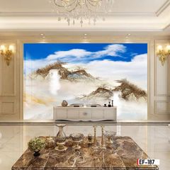 TRANH PVC ỐP TƯỜNG - VÁCH TRANG TRÍ TIVI PHÒNG KHÁCH - TRANH VÂN ĐÁ PHONG CẢNH | MÃ EF-187