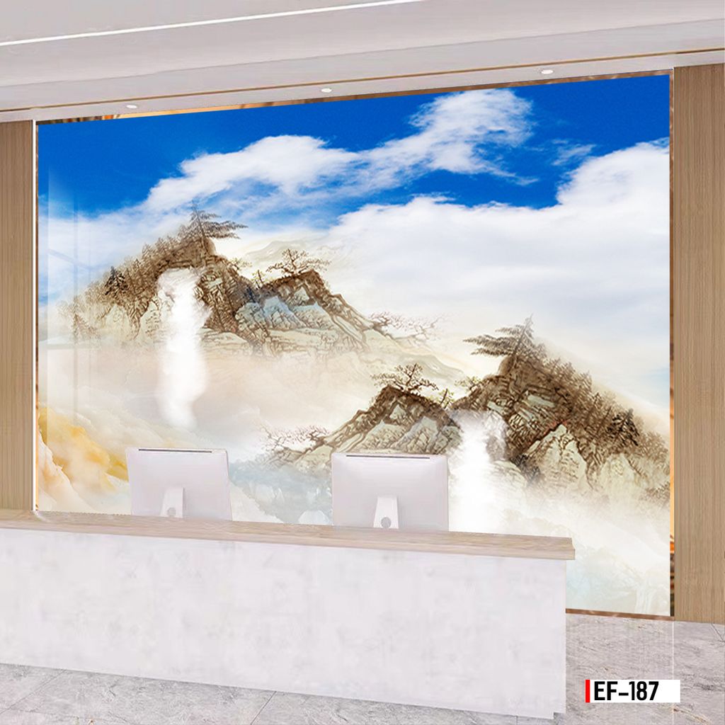 TRANH PVC ỐP TƯỜNG - VÁCH TRANG TRÍ TIVI PHÒNG KHÁCH - TRANH VÂN ĐÁ PHONG CẢNH | MÃ EF-187