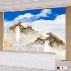 TRANH PVC ỐP TƯỜNG - VÁCH TRANG TRÍ TIVI PHÒNG KHÁCH - TRANH VÂN ĐÁ PHONG CẢNH | MÃ EF-187