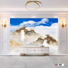 TRANH PVC ỐP TƯỜNG - VÁCH TRANG TRÍ TIVI PHÒNG KHÁCH - TRANH VÂN ĐÁ PHONG CẢNH | MÃ EF-187