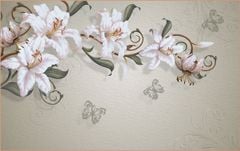 TRANH VẢI DÁN TƯỜNG 3D PHÒNG KHÁCH - TRANH HOA 3D | MÃ EF-199