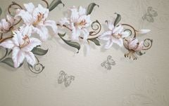 TRANH VẢI DÁN TƯỜNG 3D PHÒNG KHÁCH - TRANH HOA 3D | MÃ EF-199