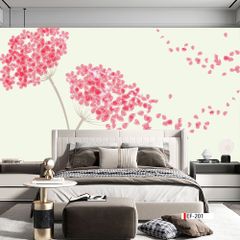 TRANH VẢI DÁN TƯỜNG 3D PHÒNG KHÁCH - TRANH HOA 3D | MÃ EF-201